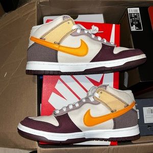 Nike Dunk Mid “ Coconut Milk Plum Orange “ Mens Sneakers.